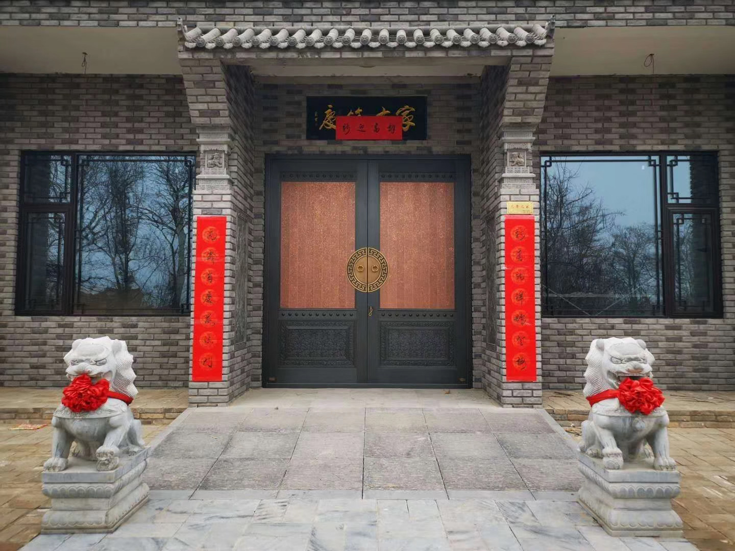 西安農(nóng)村庭院銅門，農(nóng)村中式院子
